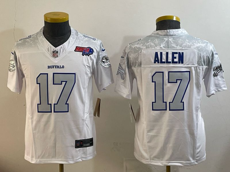 Youth 2025 Buffalo Bills #17 Allen white 5th generation Throwback Nike Limited NFL Jersey style 08->youth nfl jersey->Youth Jersey